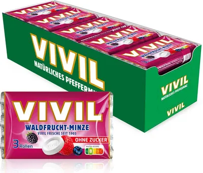 Produktbild von VIVIL Waldfrucht-Minze Pastillen ohne Zucker | 20 x 3er Pack