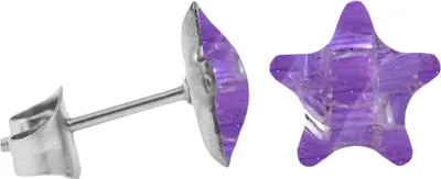Produktbild von Chirurgenstahl Ohrstecker mit Mosaik Stern Farbe - Lila