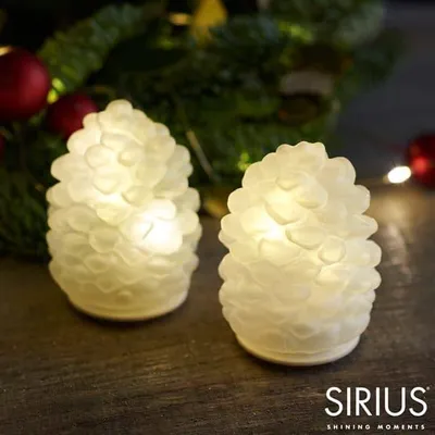 Obrázek produktu pro SIRIUS LED skleněná dekorace šišky, sada 2 kusy, matné
