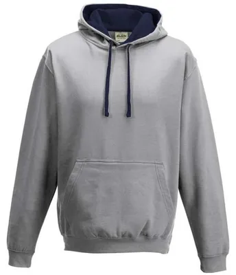 Produktbild von Awdis - "Varsity" Kapuzenpullover für Herren/Damen Uni LT2871 (L) (Grau meliert/Dunkelblau)