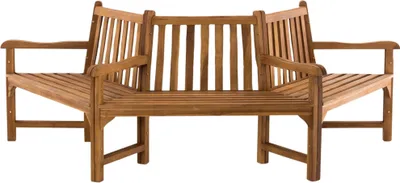 Produktbild von Baumbank HANIM - Holz Teak 250x125x93 cm | Halbrunde Sitzbank Mit Lehne Baumbank Gartenbank Für Baum