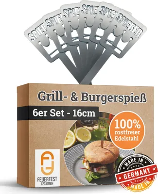 Produktbild von Burgerspieße Spießer aus Edelstahl 6er Set