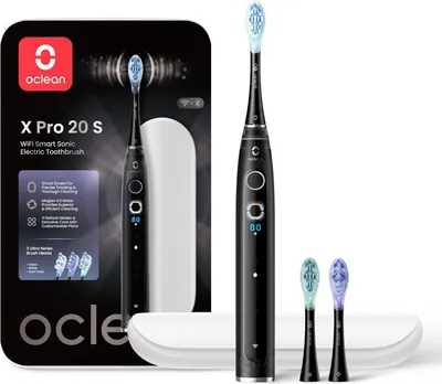 Obrázek produktu pro Oclean X Pro 20 Set, Dospělý, Sonický, Černá, 84000 pohybů za minutu, IPX7, Baterie