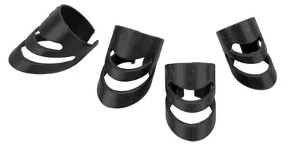 Produktbild von 4-teiliges Gitarren-Fingerpick-Fingerspitzenschutz-Instrumentenzubehör-Set für Bass und Banjo, Schwarz