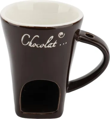 Zdjęcie produktu dla Kubek do topienia czekolady Ceramiczny podgrzewacz do masła Zestaw do topienia czekolady z widelcem do kuchni Brązowy