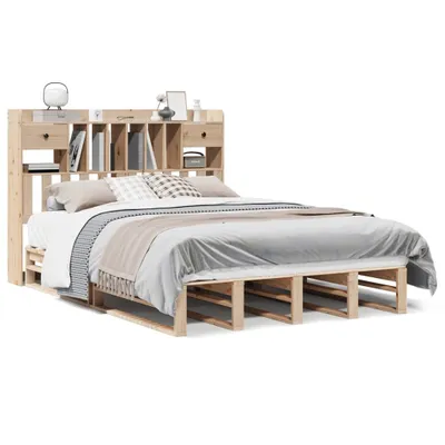 Obrázek produktu pro vidaXL Postel z masivu s policí bez matrace 140x200 cm borovice