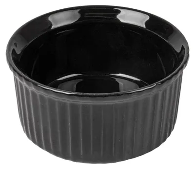 12 Ramequins 120 ml, Ø 7,8 x 3,7 cm, schwarz, Porzellan