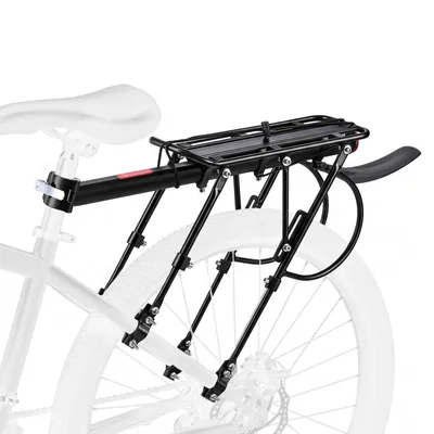 Produktbild von Fahrrad Gepäckträger Hinten bis 100kg Belastbar – Verstellbarer Aluminium Hinterrad Gepäckträger mit Reflektor & Schutzblech für 24"-29" Fahrräder