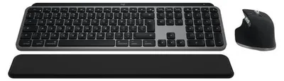 Productafbeelding van Logitech Master MX Keys S Combo voor Mac, draadloos, RF draadloos + Bluetooth, schaarkoppeling, QWERTY-indeling, LED-verlichting, aluminium, zwart
