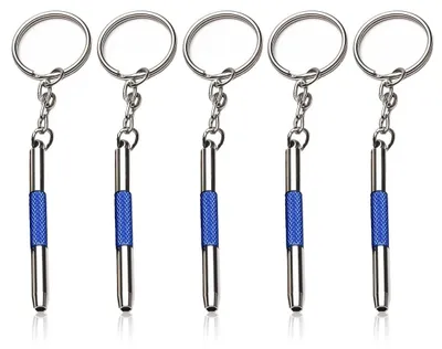Produktbild von Brillenschraubendreher Mini Schraubendreher Set - 3-in-1 - 5 Stück mit Schlüsselring - Für Brille und Uhr
