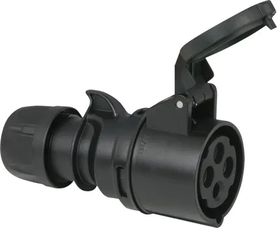 Produktbild von PCE CEE 16 A/400 V 4-pin Plug female Schwarz - Turbo Terminal - screwless - IP44