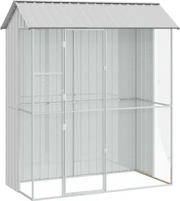 Obrázek produktu pro vidaXL Ptačí klec šedá 215 x 110 x 247 cm Pozinkovaná ocel