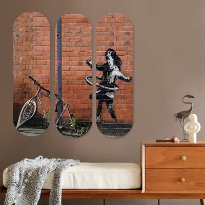 Produktbild von Wallity, 3KY3780, Dekoratives MDF-Gemälde (3 Stück), 100 % MDF, Mehrfarbig, 20 x 70 cm