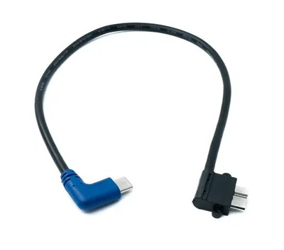 Immagine prodotto di SYSTEM-S Cavo USB 3.1 da 30 cm con spina di tipo C e adattatore angolato a sinistra con spina micro B