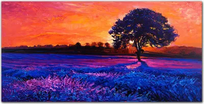 Produktbild von Coloray - Bild aus Glas - Glasbilder - 100 x 50 cm - Glasblock mit Bild Gehärtetes Glas Wohnzimmer Küche Dekoration Wanddekoration - Blumen Sonnenuntergang