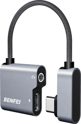Immagine prodotto di Adattatore cavo BENFEI da USB C ad adattatore audio con PD e DAC da 60W