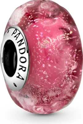 Produktbild von Pandora Wellenförmiges lachsfarbenes Murano-Glas Charm 798872C00 Anhänger