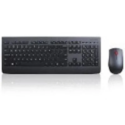 Produktbild von Lenovo 4X30H56828, Volle Größe (100%), Kabellos, RF Wireless, QWERTY, Schwarz, Maus enthalten