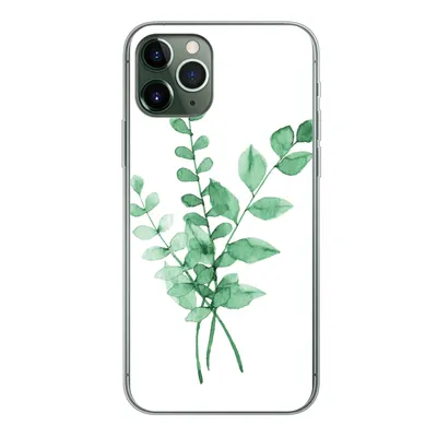 Produktbild von MuchoWow® Handyhülle Schutzhülle Hülle für iPhone 11 Pro Aquarelle - Blätter - Pflanzen Silikon Softcase Handy Hülle - Handy