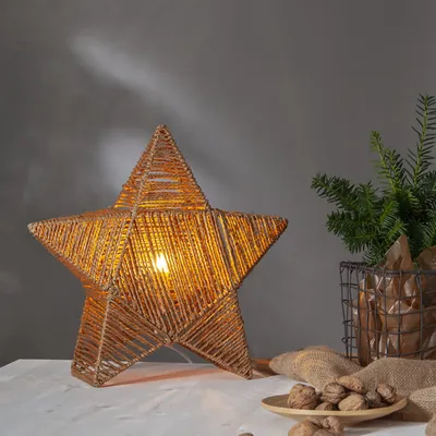 Zdjęcie produktu dla Gwiazda stołowa brązowa RAPPE 43,50 cm wymienne żarówki LED E14