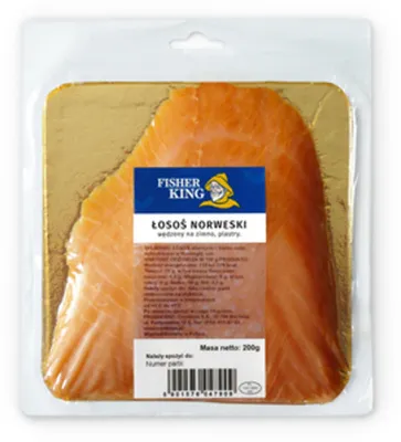 Zdjęcie produktu dla Łosoś norweski wędzony na zimno 200g Fisherking