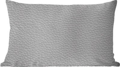 Produktbild von MuchoWow® Zierkissen Sofakissen Wohnzimmer Dekokissen 50x30 cm Leder - Strukturiert - Lederoptik - Grau - Wohnzimmerdekoration - Polster mit Photo