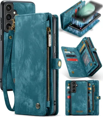 Produktbild von Samsung Galaxy S23 FE Hülle - CaseMe 008 2-in-1 Klapphülle & Back Cover mit Brieftasche - Blau