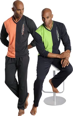 Produktbild von LE JOGGER Pyjama 4 -teilig grün, orange Größe 48/50