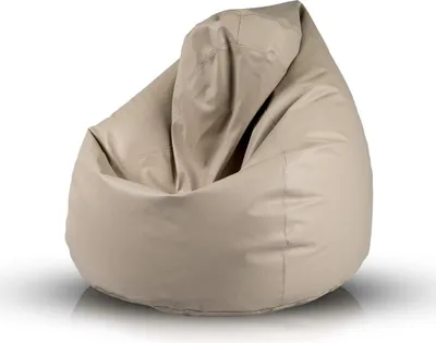 Produktbild von Ecopuf, Fuzzy, Sitzsack Pouf, Sack Poufsessel Pufsack Kinder, Erwachene, 80x110cm, Beige E17