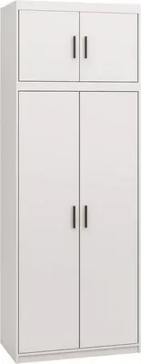 Obrázek produktu pro Úzká šatní skříň 90 cm s nástavbou ARCATA - bílá