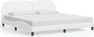 Obrázek produktu pro vidaXL Rám postele bez matrace "Zadar" bílý 200x200 cm Imitace kůže