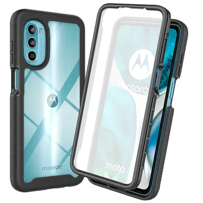 Immagine prodotto di Custodia per Motorola Moto G52, paraurti con protezione dello schermo a 360° incorporata custodia protettiva per tutto il corpo nero
