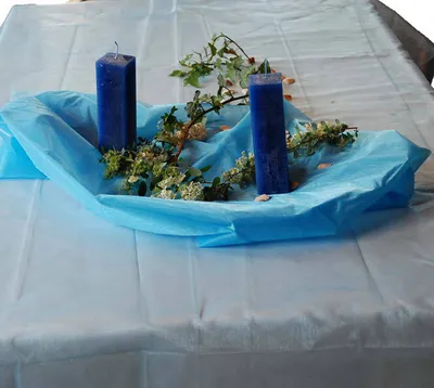 Produktbild von Organza Tischdecke 1,50 x 3,00 m hellblau Dekostoff