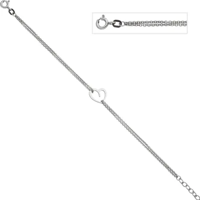 Produktbild von JOBO Armband Herz 925 Sterling Silber 19 cm Silberarmband Herzarmband