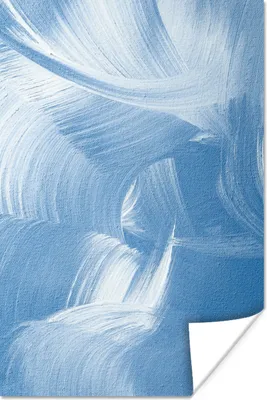Produktbild von MuchoWow® Poster Acrylfarbe - Blau - Design 120x180 cm - Kunstposter