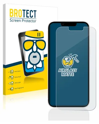 A product shot of a screen protector for a smartphone, shown next to its packaging.