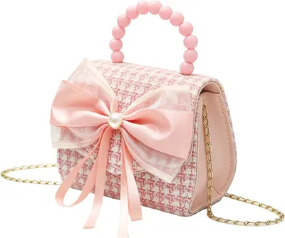 Produktbild von Handtas Mädchen kleine Schultertas rosa, Mini Prinzessin mit Schleife, für Kinder