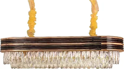Immagine prodotto di Lampadario in cristallo, lampadario, plafoniera, lampada a sospensione, lampada dorata