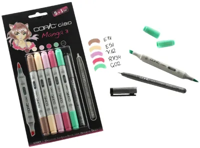 Obrázok produktu pre COPIC Hobby popisovač ciao 5+1 sada, Manga 3