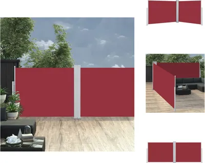 Produktbild von vidaXL Ausziehbare Seitenmarkise Rot 140 x 1000 cm -  Sonnenschirme & Sonnenschutze