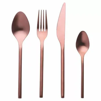 Produktbild von 24-teiliges Besteckset aus Edelstahl, in Satin-kupfer