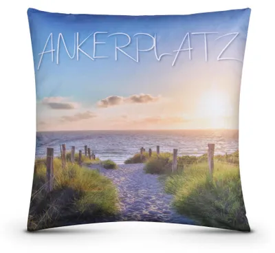Imagen del producto de Cojín para exteriores con borde blanco, modelo "Ankerplatz", pack de 1 unidad