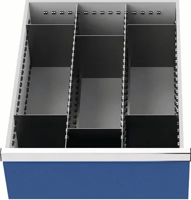 Produktbild von Schubladenunterteilungsmaterial Fronthhe 200 mm 2 Lngs-/6 Querteiler Schubladenbreite 450 mm