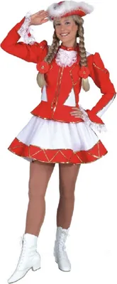 Produktbild von O965-42 rot-weiß mit Goldborte Damen Funkenkostüm Mariechenkostüm Gr.42