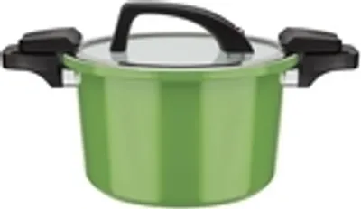 Produktbild von Úsporný hrniec GSW, sklenená pokrievka s parným ventilom, z hliníka, s nepriľnavou povrchovou úpravou (zelený) - tovar B ako nový