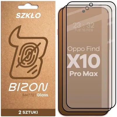 Produktbild von Mattes Hartglas für OPPO Find X10 Pro Max, Bizon Glass Matte Duo, Schwarzer Rahmen, 2 Stück