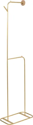 Produktbild von BELIANI Kleiderständer Gold Metall 171 cm Hoch Schmal mit 2 Haken Modern Industrie Design Flur Garderobe Schlafzimmer Ausstattung