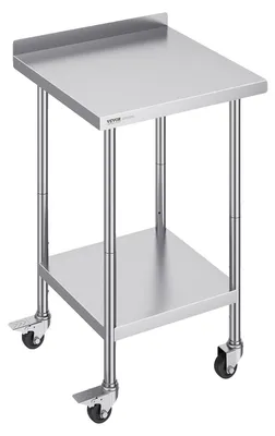 Zdjęcie produktu dla Stół roboczy ze stali nierdzewnej VEVOR, komercyjny stół roboczy do przygotowywania żywności na kółkach, stół roboczy do przygotowywania żywności, stół roboczy z regulowaną wysokością do restauracji 610 x 610 x 1005,6 mm