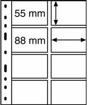 Produktbild von Kunststoffhüllen OPTIMA, 4er Einteilung, für Telefonkarten,klar, 10er Pack