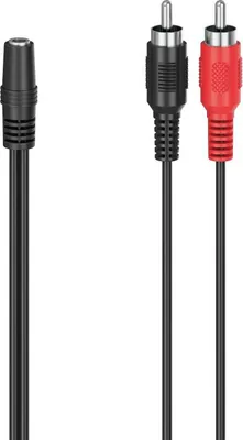 Image de Adaptateur audio, 2 fiches RCA mâles - jack stéréo femelle 3,5 mm